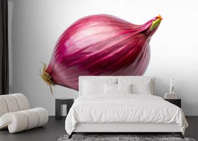 A fresh shallot sits alone on a white background Wall mural