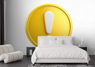 A shiny 3D gold exclamation mark icon grabs attention for important information on websites and apps Wall mural