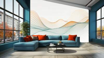 Abstract wave wallpaper with flowing lines for a sense of energy and motion Wall mural