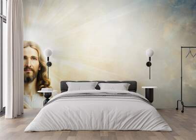 Jesus Portrait: Holy Light Beauty Scene Wall mural