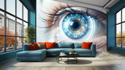 World's Eye: A Close-up View of Human Vision in Digital theme Wall mural