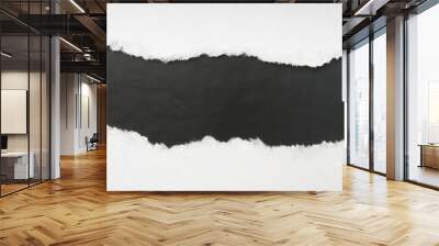 Torn white paper with black space Wall mural