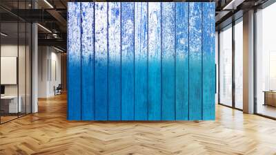 blue wooden background Wall mural