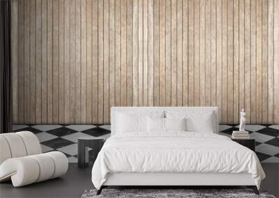 empty room with wooden floor and wall Wall mural