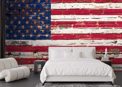 grunge american flag of usa Wall mural