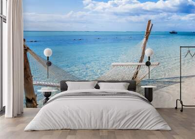 hammock on the beach, Morne Brabant, Mauritius  Wall mural