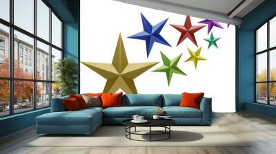 stars isolated on white Wall mural