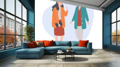 female friends talking spending time together. vector illustration Wall mural