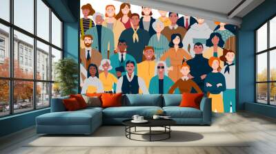 Portrait of business team standing together. Multiracial business people. Wall mural