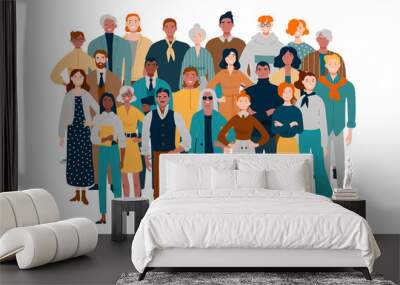 Portrait of business team. Diverse people standing together. Wall mural