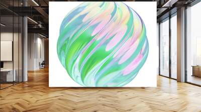 Twisted Wavy Ball Chrome 3D Abstract Wall mural