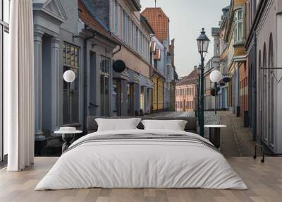 Beautiful street in Viborg, Denmark Wall mural