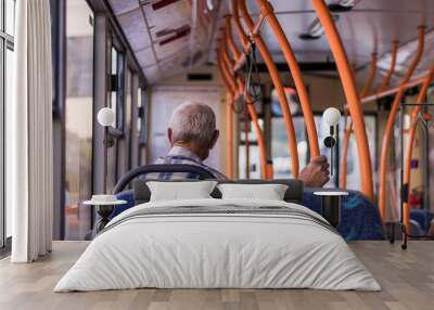 Man on a trolleybus in Chisinau, Republic of Moldova Wall mural