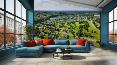 Aerial view of residential quarters at beautiful town urban landscape NJ Wall mural