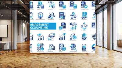 Management accounting icon collection set. Containing economy, business, financial, management, analysis, performance, strategy icon. Simple flat vector illustration. Wall mural