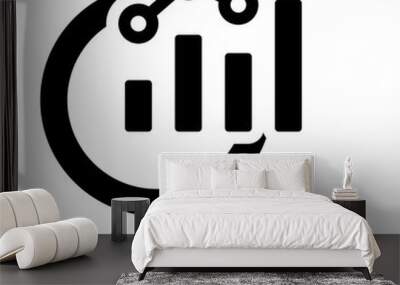 Market Research Glyph Icon Wall mural