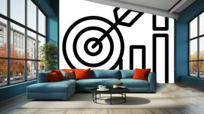 Targeted Performance Outline Icon Wall mural