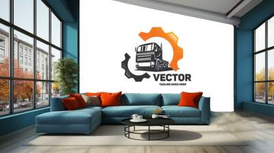 Vector truck service logo. Wall mural