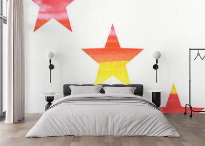 color gradients. star painted in watercolor. Wall mural