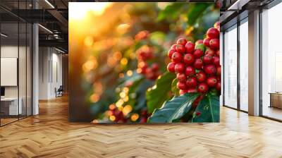 Coffee beans. for making favourites drink. Generative AI. Wall mural