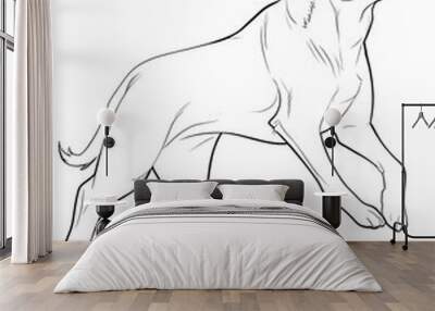 Dog coloring page for coloring book  Wall mural