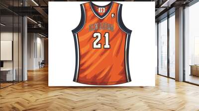 Basketball jersey vector, Generic Jersey of American Basketball Cities illustration, Wall mural