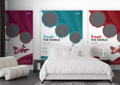 a bundle of 3 templates of a4 flyer template, modern template and modern design, perfect for creative professional business Wall mural