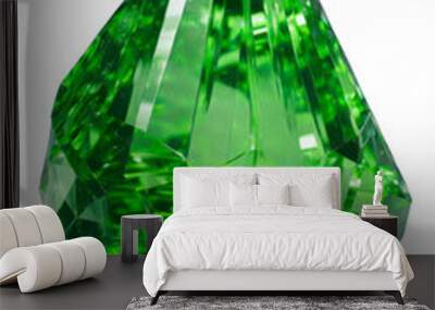 Green emerald, transparent background Wall mural