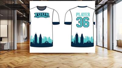 All sports player jersey design with an elegant edgy and wild look. Sports gear template mockup perfect fit for all sports. The designs that go on casual wear, shirts, fashions apparels, and all kind  Wall mural