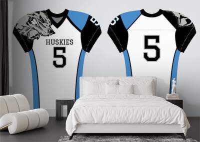 American Football jersey design with an elegant edgy and wild look. Football gear template mockup perfect fit for all sports. The designs that go on casual wear, shirts, fashions apparels Wall mural