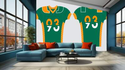 American Football jersey design with an elegant edgy and wild look. Football gear template mockup perfect fit for all sports. The designs that go on casual wear, shirts, fashions apparels Wall mural