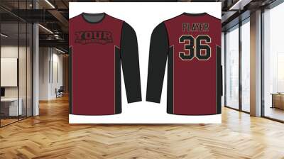 Sports gear long sleeves template mockup perfect fit for all sports. The designs that go on casual wear, shirts, fashions apparel, and all kinds of team uniform Wall mural