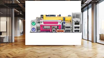 connector of computer motherboard, isolated on white background Wall mural