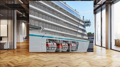 Cruise tourist ship in Black sea, Odessa, Ukraine Wall mural