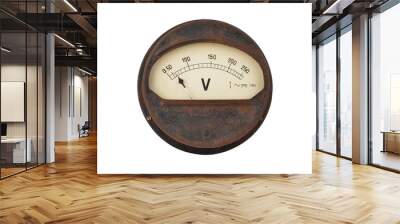 Vintage voltmeter on white Wall mural