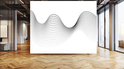 abstract flowing wavy lines background Wall mural