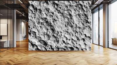 Seamless moon surface close up background texture. Tileable greyscale lunar or meteor craters, rocks and furrows planetary pattern. Astronomy concept wallpaper or space backdrop. 3D rendering.. Wall mural