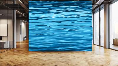 Seamless realistic water ripples and waves tileable texture. Glistening clear deep blue refreshing ocean or sea repeat pattern. Summer background. A high resolution 3D rendering. Wall mural