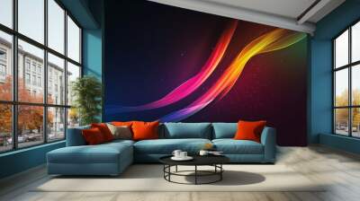 Abstract wave colorful background dynamic texture Wall mural