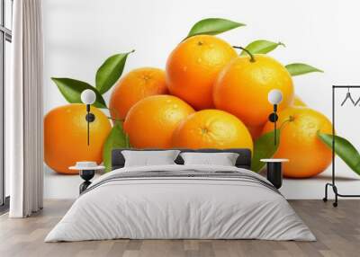 photo of orange fruits on isolated white background Wall mural