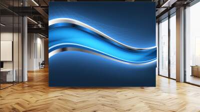 Abstract blue background with blue lines. Vector Wall mural