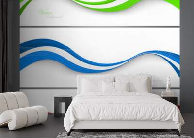 Collection banners modern wave design. Сolorful background. Vec Wall mural