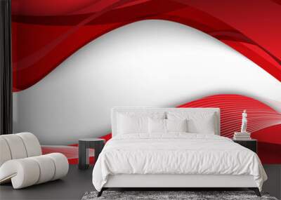 Red modern abstract lines swoosh certificate. Vector illustratio Wall mural