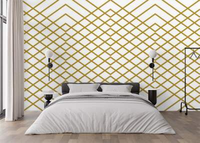 Chevron pattern wallpaper design set in gold and white. Seamless vector texture paper background. Wall mural