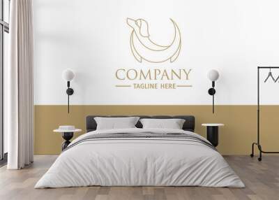 Luxury Yellow Color dog line Art company logo design Wall mural