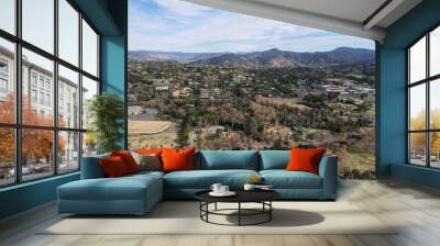 Aerial view of The East Canyon Area of Escondido with mountain on the background, San Diego, California Wall mural