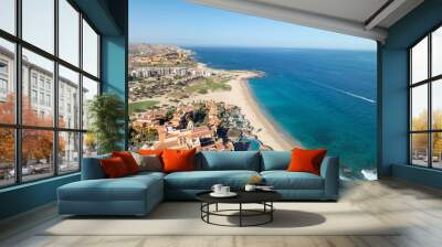 Aerial view of tropical beach with resorts in Cabo San Jose, Baja California Sur, Mexico Wall mural