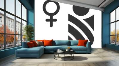 illustration of a icon baby female  Wall mural