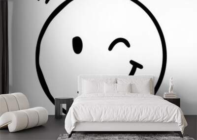 Smile face emoticon icon in trendy flat design
 Wall mural