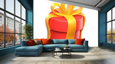 red birthday gift 3d render Wall mural